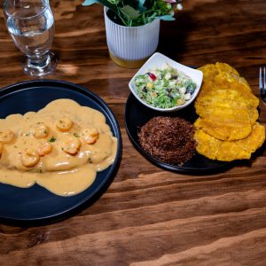 Róbalo con camarones